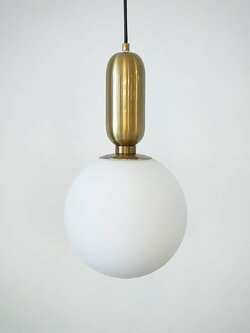 โคมไฟห้อย 3015/1 โครงทอง+แก้วขาว หรูหรา สไตล์โมเดิร์น