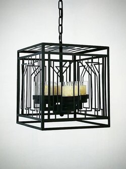 โคมไฟห้อยโมเดิร์นอาร์ต 8556-4 โครงเหล็กเรขาคณิต