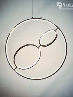 โคมไฟห้อยดีไซน์วงแหวน JD8355-1+2SB แสงวอร์มไวท์ เรียบหรู