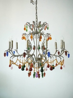 โคมไฟระย้า MD4117-10 วินเทจหลากสี เติมความมีชีวิตชีวา