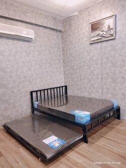 B101/SL-PVC เตียงเหล็ก 5ฟุต สไลด์ 3ฟุต ราคารวมที่นอน