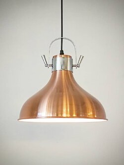 โคมไฟห้อย 9145 โลหะทรงระฆัง สีทองแดง หัวเงินเมทัลลิก สไตล์อินดัสเทรียล