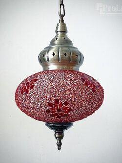 โคมไฟแขวน-โคมไฟห้อย LK025/B โมเสกแก้วแดง สไตล์โมร็อกโก