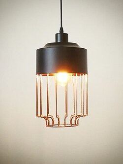 โคมไฟแขวน 9609-B ทรงกระบอกโมเดิร์นโรสโกลด์ แต่งบ้านสไตล์อินดัสเทรียล