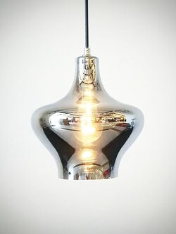 โคมไฟแขวน 6802/1 ผิวเงา แก้ว 3 สีสุดหรู