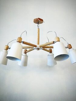 โคมไฟแขวน 1002-6WH สไตล์ไม้ขาว มินิมอลทันสมัย