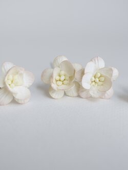 ดอกไม้กระดาษสา ดอกซากุระกระดาษ ดอกไม้กระดาษสาราคาส่ง ดอกไม้กระดาษสำหรับตกแต่งของชำร่วย งานแต่งงาน ทำช่อดอกไม้ติดอกเจ้าบ่าว ข้อมือดอกไม้เจ้าสาว ขนาด2.5 cm. 50 ดอก สีพีชปัดครีม Paper flowers supplies: DIY wedding tools Cherry blossom (Sakura) 50 pcs. size 2