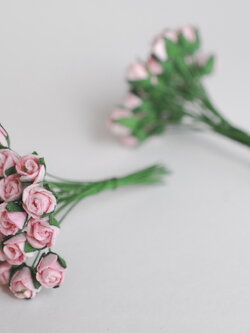 ดอกไม้กระดาษสา ดอกไม้กระดาษสา จตุจักร งานประดิษฐ์ ดอกไม้ทำข้อมือเพื่อนเจ้าสาว แต่งงาน, ดอกกุหลาบตูม 50 ดอก สีชมพู ขนาด 0.8x 0.8 cm. paper flowers, budding roses flower 0.8 x0.8 cm. 50 pieces.pink color