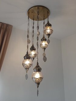 โคมไฟห้อย 7004/5 วินเทจหรูหรา 5 ดวง สไตล์ตะวันออกกลาง