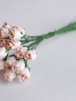 ดอกไม้กระดาษสา ดอกไม้กระดาษสา จตุจักร งานประดิษฐ์ ดอกไม้ทำข้อมือเพื่อนเจ้าสาว แต่งงาน, ดอกกุหลาบตูม 0.8x1 cm. 25 ดอก สีชมพูพาสเทล paper flowers, budding roses flower 0.8x1 cm. 25 pieces pink pastel color.