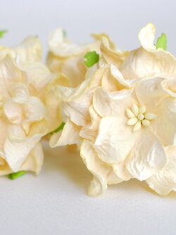 ดอกไม้กระดาษสา ราคาส่ง, ดอกการเดนเนียกระดาษสา ดอกไม้ประดิษฐ์ ตกแต่งงานแต่งงาน ประดิษฐ์ข้อมือเพื่อนเจ้าสาว ขนา่ด 5.5 cm., สำหรับของชำร่วย, งานแต่งงาน, ดอกไม้ทำข้อมือเจ้าสาว สีครีม จำนวน 25 ดอก Paper flower,25 Pieces mulberry gardenia flowers suppiles