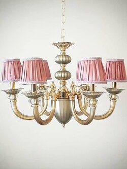 โคมไฟระย้า MD9501-6 สไตล์วินเทจหวานละมุน โคมผ้า