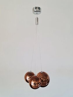 โคมไฟห้อยแก้วทรงกลม Rose Gold รุ่น P1689/3 PG