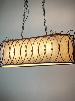 โคมไฟแขวน 8905-L6 ทรงรีวินเทจ ผ้ากรองแสงสไตล์อบอุ่น