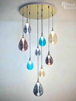 โคมไฟห้อยแก้วหลากสีทรงหยดน้ำ YQ9786-9