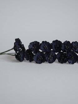 ดอกไม้กระดาษสา ดอกไม้กระดาษสา จตุจักร งานประดิษฐ์ ดอกไม้ทำข้อมือเพื่อนเจ้าสาว แต่งงาน ดอกไม้กระดาษ poppy สีดำ black color ขนาด 2.00 cm. จำนวน 50 ดอก