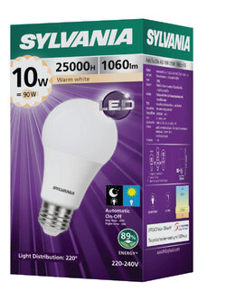 [หลอดเปิด-ปิดอัตโนมัติด้วยระบบ sensor แสงอาทิตย์] SYLVANIAหลอดไฟ Auto Sensor LED 10W แสงวอร์มไวท์