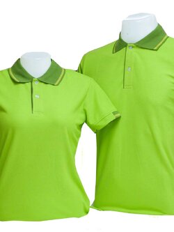 เสื้อโปโล สีเขียวนีออน
