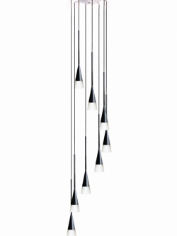 โคมไฟห้อย รุ่น MD2120A-8BL-W ดีไซน์โมเดิร์นเพดานสูง