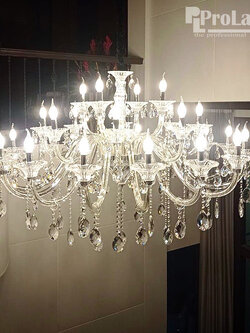 โคมไฟระย้า MD8959-16+8+4 คริสตัลหรูหราสำหรับเพดานสูง