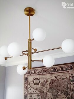 โคมไฟเพดาน 11126/8 ทรงโมเดิร์น ลูกแก้วขาวทอง