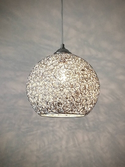 โคมไฟแขวน F880/1-881/1 CR ลายเส้นสีเงิน มีให้เลือก 3 ขนาด