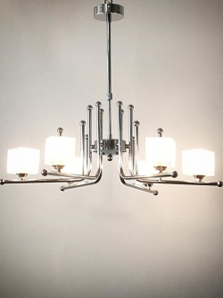 โคมไฟแขวน MD10514/6 โครเมียม 6 ดวง สไตล์โมเดิร์น