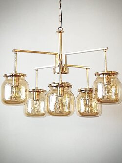 โคมไฟแขวน รุ่น SP9693-6 ดีไซน์หรูหรา โครงโลหะ ผสมโคมแก้ว