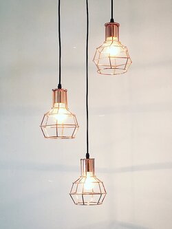 โคมไฟห้อยเหลี่ยมสีโรสโกลด์ A773/3A PG และ A773/1A PG