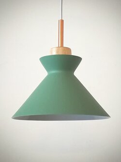 โคมไฟห้อย 9129-B สีเขียวพาสเทล สไตล์มินิมอล ดีไซน์ทรงกรวยสวยเรียบ