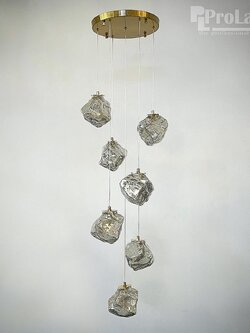 โคมไฟห้อย 8785-7P แก้วดีไซน์น้ำแข็ง โมเดิร์นหรู