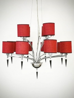 โคมไฟระย้า MA01634C-012 หมวกผ้าสีแดง