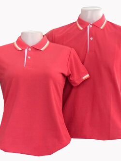 เสื้อโปโลสีพีช เสื้อโปโลสีส้มอมชมพู