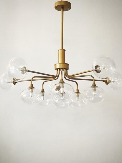 โคมไฟห้อย 7536-11 สีทอง ดีไซน์โมเดิร์น โคมแก้วใส สไตล์หรู