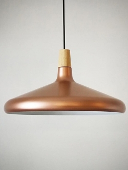 โคมไฟห้อย 8123C มินิมอลแบนกว้าง คอปเปอร์ลายไม้