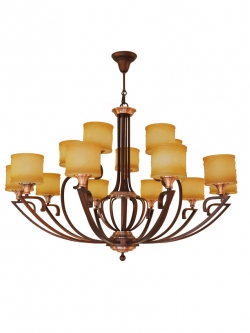 โคมไฟระย้าคลาสสิค NS60211/10+5P โลหะและแก้ว ดีไซน์หรูหรา