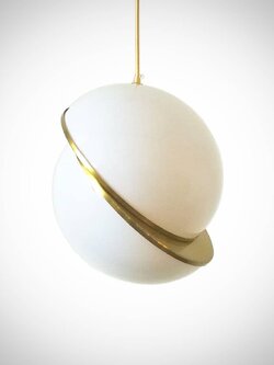 โคมไฟแขวน 9124 ทรงกลมขอบทอง เรียบหรูทันสมัย