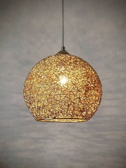 โคมไฟแขวน F880/1-881/1 GD ลายเส้นทอง มีให้เลือก 3 ขนาด