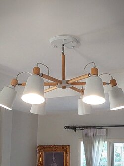 โคมไฟเพดาน A1002-6WH มินิมอลไม้ขาวอบอุ่น