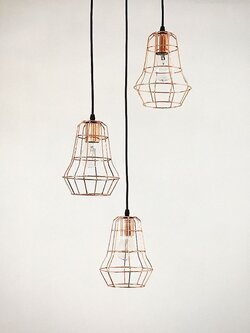 โคมไฟแขวน A773/3C PG & A773/1A PG ดีไซน์โลหะสีโรสโกลด์หรูหรา