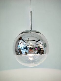 โคมไฟห้อย X1012/1 ลูกแก้วโครเมียม 3 สี 2 ขนาด สะท้อนแสงหรู