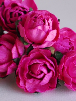 ดอกไม้กระดาษสาราคาส่ง, ดอกไม้กระดาษ,สำหรับตกแต่งของชำร่วย งานแต่งงาน ดอกกุหลาบกลม peony ขนาด 3.5 cm. จำนวน 25 ดอก, สีบานเย็น Paper Flowers, Peony flowers supplies size 3.5cm./ 25 pieces, handmade flowers.