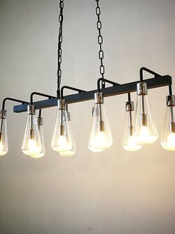 โคมไฟแขวน SP9677-10 โมเดิร์นทันสมัย หลอดแก้วใสทรงหยดน้ำ