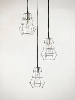 โคมไฟห้อยโครเมียมทรงเหลี่ยม A773/3A CR และ A773/1A CR