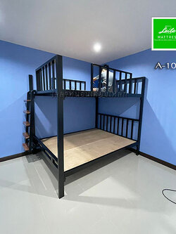 A103 เตียงเหล็ก 5 ฟุต 2 ชั้น รุ่นกันตกเว้น 2 ช่อง