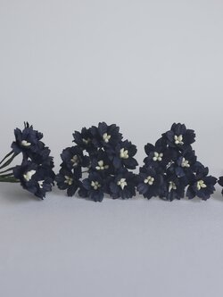 ดอกไม้กระดาษสา ดอกซากุระกระดาษ ขนาดเล็ก ดอกไม้กระดาษสาราคาส่ง ดอกไม้กระดาษสำหรับตกแต่งของชำร่วย งานแต่งงาน ทำช่อดอกไม้ติดอกเจ้าบ่าว ข้อมือดอกไม้เจ้าสาว ขนาด2.0 cm. 50 ดอก สีดำ Paper flowers supplies: DIY wedding tools small Cherry blossom