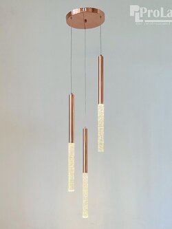 โคมไฟห้อย H7187-3 58CM (RG) แท่งยาว Rose Gold สไตล์โมเดิร์น