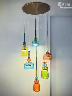 โคมไฟห้อยแก้วสีอาร์ต รุ่น YQ9777-6