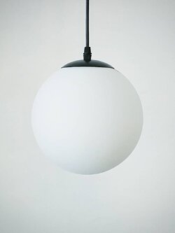 โคมไฟห้อยเดี่ยวแก้วนมด้าน 8/10 นิ้ว ทรงกลม มินิมอล 5 สี