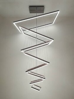 โคมไฟระย้า P2193-Q-BR ดีไซน์เรขาคณิตสูง สวยล้ำ